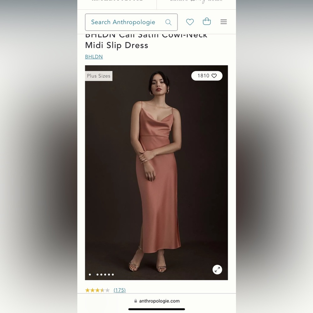 BHLDN Satin midi dress